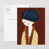 Fox girl briefkaart (Voorkant / Achterkant)