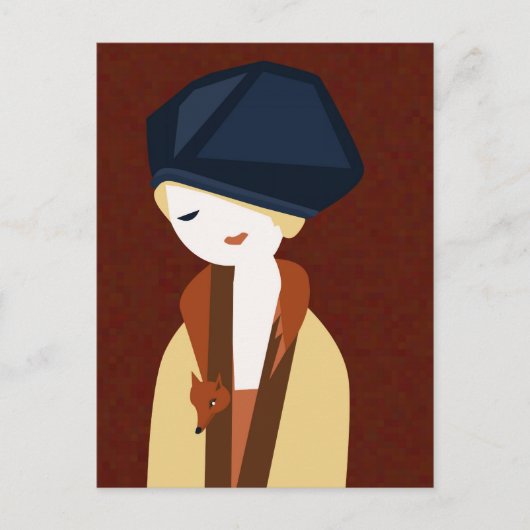 Fox girl briefkaart (Voorkant)