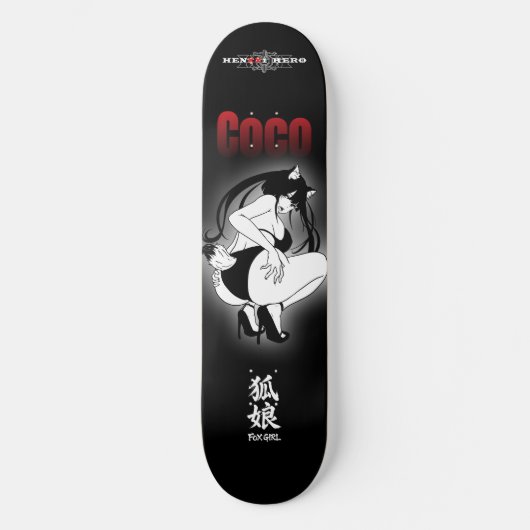 Fox girl Coco Persoonlijk Skateboard (Voorkant)