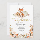 Fox Girl Herfst Baby shower Uitnodiging (Voorkant)