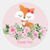 Fox Glossy Classic Round Sticker (Voorkant)