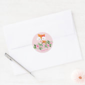 Fox Glossy Classic Round Sticker (Envelop)