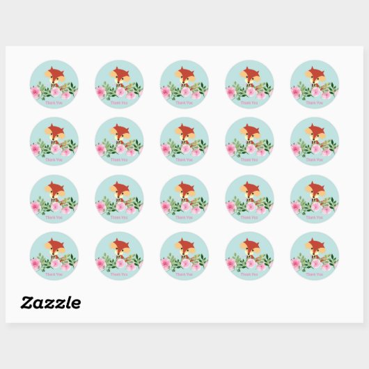Fox Glossy Classic Round Sticker (Vel)