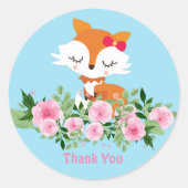 Fox Glossy Classic Round Sticker (Voorkant)