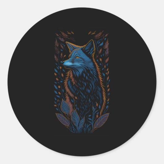 Fox Goblincore Natuur Donkere Bossen Ronde Sticker (Voorkant)