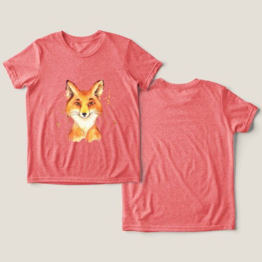 Fox Gold-Spletters Tri-Blend Shirt (Ontwerp Voorkant & Achterkant)