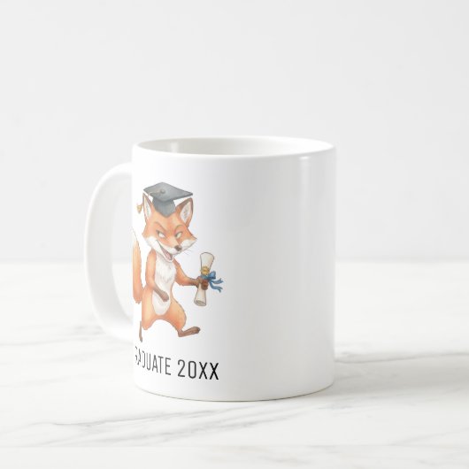 Fox Graduation Personalized Koffiemok (Voorkant links)