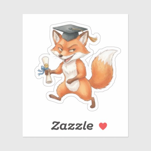 Fox Graduation  Sticker (Vel)