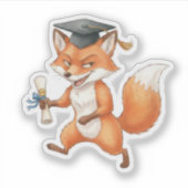 Fox Graduation  Sticker (Voorkant)