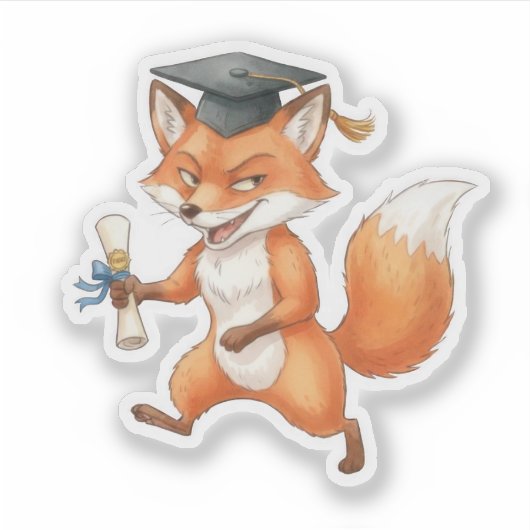 Fox Graduation Sticker (Voorkant)