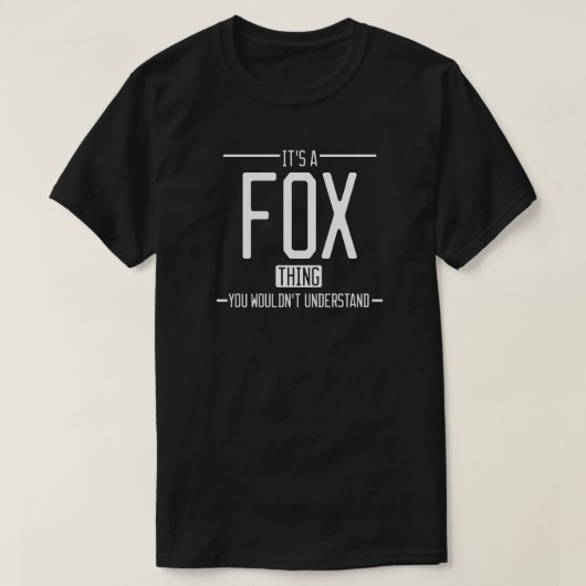 Fox grappige achternaam grappige familie t-shirt (Design voorkant)