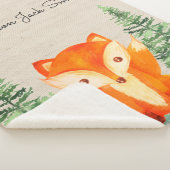 Fox Green Forest Woodland Animal Rustic Sherpa Deken (3/4)