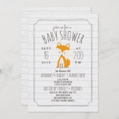 Fox Grey Wood Baby shower Kaart (Voorkant / Achterkant)
