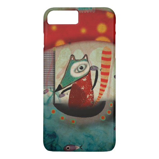 Fox Grungy gestreepte kunst Case-Mate iPhone Case (Achterkant)