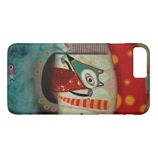 Fox Grungy gestreepte kunst Case-Mate iPhone Case (Achterkant (Horizontaal))