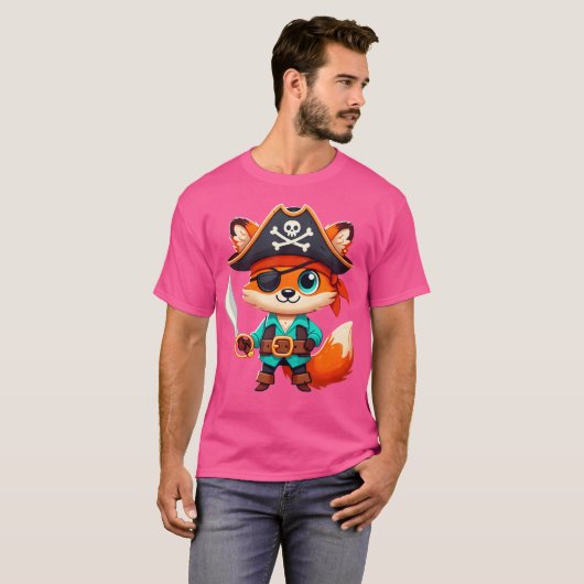 Fox Halloween Pirate Vrouwen Mannen Fox T-shirt (Voorkant volledig)