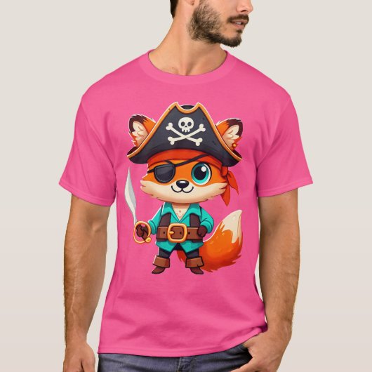Fox Halloween Pirate Vrouwen Mannen Fox T-shirt (Voorkant)