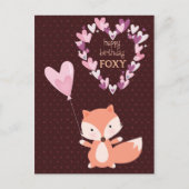 Fox Happy Birthday Foxy Briefkaart (Voorkant)