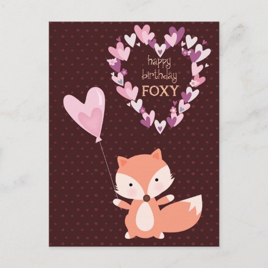 Fox Happy Birthday Foxy Briefkaart (Voorkant)