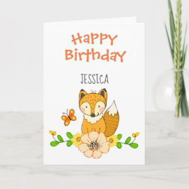 Fox Happy Birthday-kaart Kaart