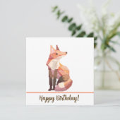 Fox Happy birthday Pixelart, Pixel Art Kaart (Staand voorkant)