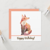 Fox Happy birthday Pixelart, Pixel Art Kaart (Voorkant / Achterkant in situ)