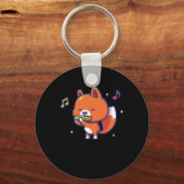 Fox Harmonica Instrument Blues Music Sound Gift Sleutelhanger (Voorkant)