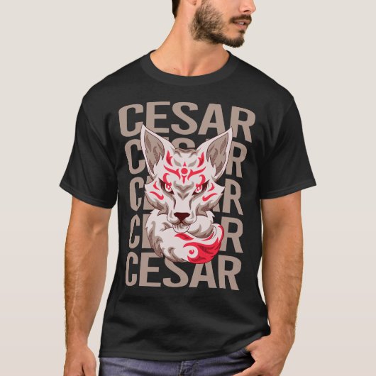 Fox Head - Cesar naam T-shirt (Voorkant)