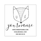 Fox Head Cute Wild Animal Rubberstempel (Afrduk)