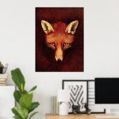 Fox Head  Print Antiek Dierenillustratie (Thuiskantoor)