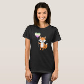 Fox Heart Balloon Genderfae T-shirt (Voorkant volledig)