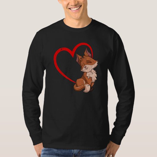 Fox Heart Forest Animal Natuur Wildlife Fox T-shirt (Voorkant)
