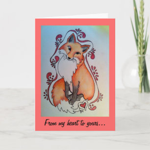 Fox & Heart Valentijn Kaart