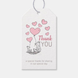 Fox Hearts Baby shower Dank u voor cadeau Labels Cadeaulabel