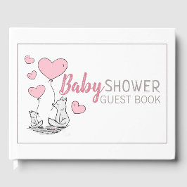 Fox Hearts Baby shower Guest Book Gastenboek