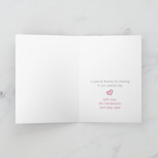 Fox Hearts Baby shower Hartelijk dank (Binnen)