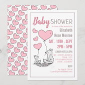 Fox Hearts Baby shower Kaart (Voorkant / Achterkant)