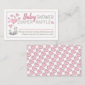 Fox Hearts Baby shower Luier Raffle Informatiekaartje (Voorkant / Achterkant)