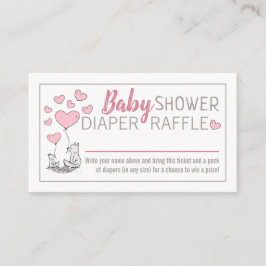 Fox Hearts Baby shower Luier Raffle Informatiekaartje