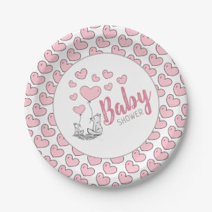 Fox Hearts Baby shower Paper Bord