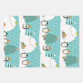 Fox Hedgehog en Pinguïn Kerstmis Vakantie Patroon Inpakpapier Vel (Voorkant 2)