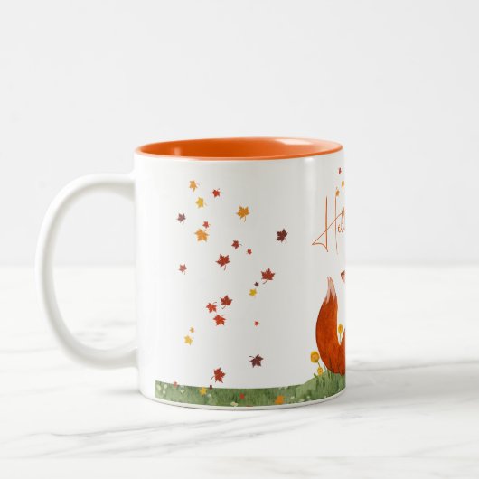 Fox Herfst herfst bladeren koffie Mok (Links)