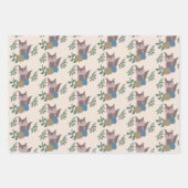 Fox Herfst Pompoenen Blauw Beige Boho Inpakpapier Vel (Voorkant 3)