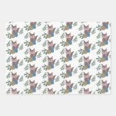 Fox Herfst Pompoenen Blauw Beige Boho Inpakpapier Vel (Voorkant)