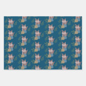 Fox Herfst Pumpkins Blue Beige Boho Inpakpapier Vel (Voorkant 2)