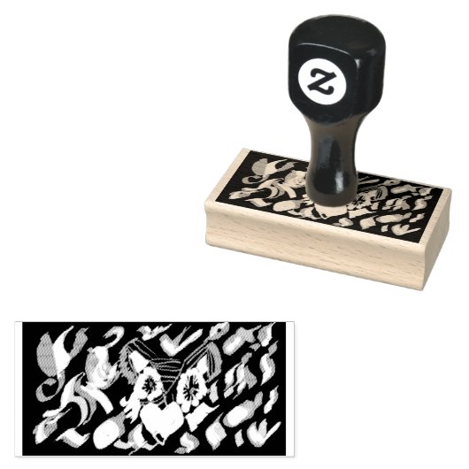 Fox herfstgloed rubberstempel (Gestempeld)