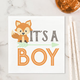 Fox Het is een Boy Woodland Baby shower papieren s Servet