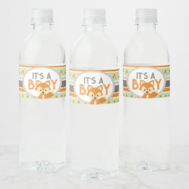 Fox Het is een jongen Woodland Forest waterfles la Waterfles Etiket