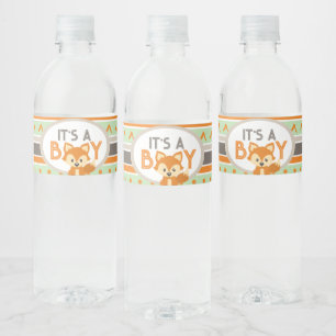 Fox Het is een jongen Woodland Forest waterfles la Waterfles Etiket