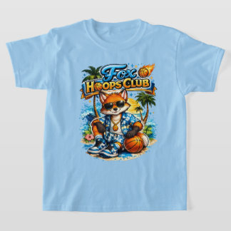 Fox Hoops Club Kids T-Shirt | Cute Zomer Basketba